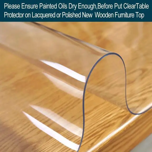Alt view image 3 of 7 - 14x24 in Office Desk Blotter Mat Clear Plastic Table Protector Cover Pad PVC Transparent Topper Surface Proection Pad Anti Scratch Table Mat Glass Dinner End Waterproof Easy Clean