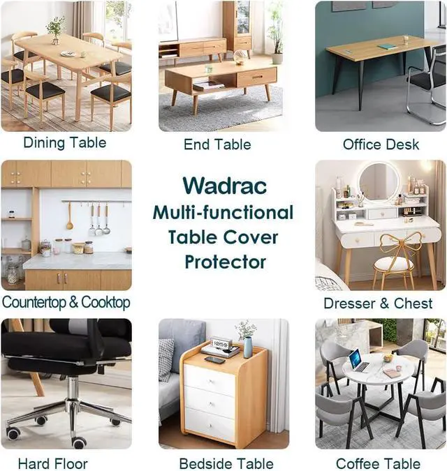Alt view image 6 of 7 - 14x24 in Office Desk Blotter Mat Clear Plastic Table Protector Cover Pad PVC Transparent Topper Surface Proection Pad Anti Scratch Table Mat Glass Dinner End Waterproof Easy Clean