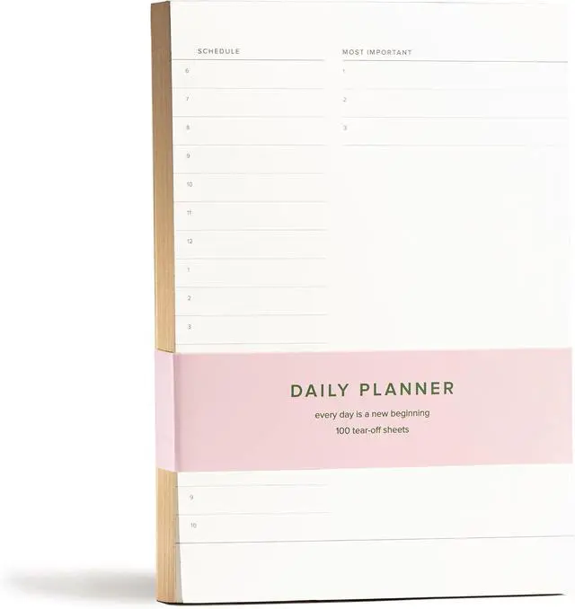 Main image of Daily To-Do List Notepad Desk Pad for Work and Study, Gold, 8.25x5.85 Inches