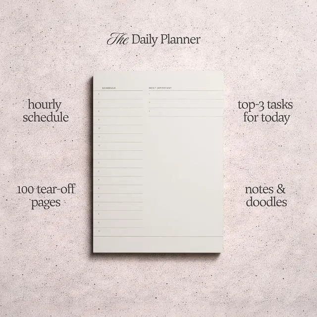 Alt view image 3 of 6 - Daily To-Do List Notepad Desk Pad for Work and Study, Gold, 8.25x5.85 Inches