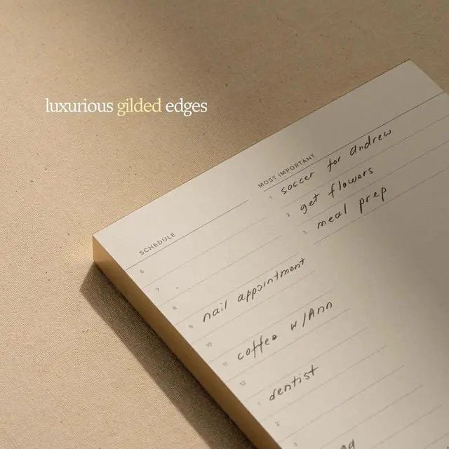 Alt view image 4 of 6 - Daily To-Do List Notepad Desk Pad for Work and Study, Gold, 8.25x5.85 Inches