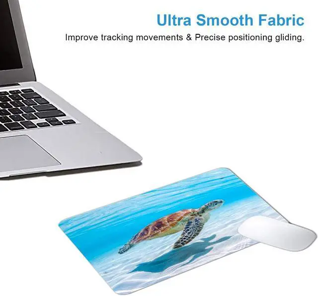 Alt view image 4 of 6 - Sea Turtle Mouse Pad Non-Slip Rubber Base Gaming MousePads for Computers Laptop Office,Cute Mouse Pads with Designs for Women,9.5"x7.9"x0.12" Inch(240mm x 200mm x 3mm)