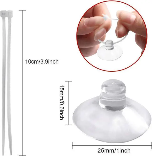 Alt view image 2 of 7 - Aquarium Suction Cups with Ties, Fish Tank Plant Holders