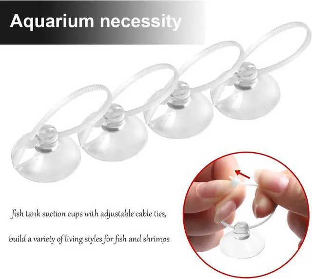 Alt view image 3 of 7 - Aquarium Suction Cups with Ties, Fish Tank Plant Holders