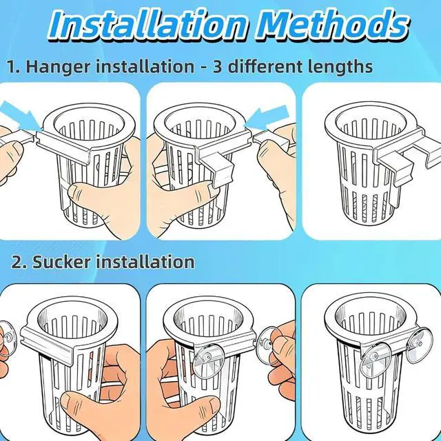 Alt view image 5 of 6 - 2 Pack Aquarium Plant Holder for Fish Tank with Suction Cup & Ext Hook