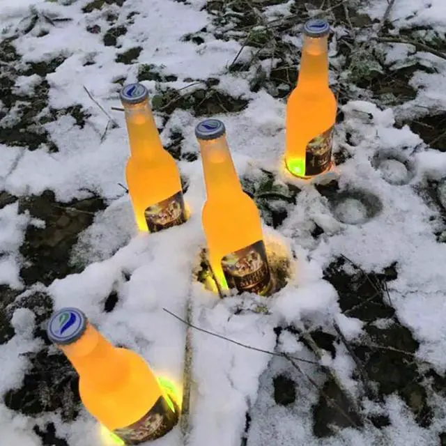 Alt view image 6 of 6 - 12Pcs LED Coaster, LED Sticker Lights, LED Bottle Lights Cup Holder Lights for Wine Liquor Bottle, Bottle Sparklers for Champagne, Party, Bar, Cold White