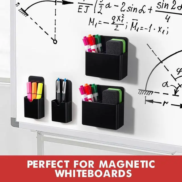 Alt view image 5 of 7 - Magnetic Marker Holder, Dry Erase Pen Organizer for Whiteboard