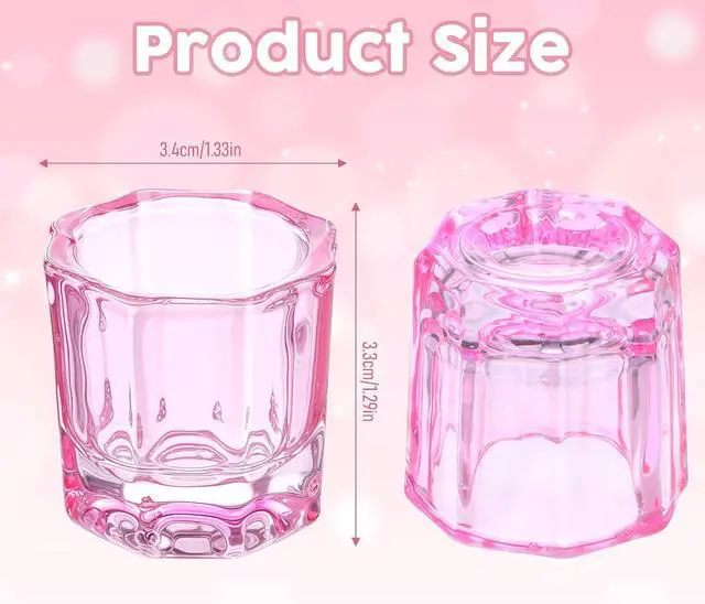 Alt view image 4 of 7 - 2 Pack Pink Dapping Dish for Nails Glass Nail Monomer, Pink Dish Cups for Nail, Glass Liquid Nails Bowls Liquids Holder Dampen Dishes Acrylic Powder Holder for Art Acrylic Liquid Manicure Care Tools