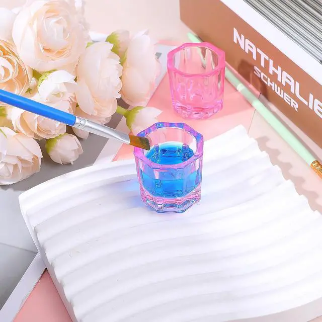 Alt view image 6 of 7 - 2 Pack Pink Dapping Dish for Nails Glass Nail Monomer, Pink Dish Cups for Nail, Glass Liquid Nails Bowls Liquids Holder Dampen Dishes Acrylic Powder Holder for Art Acrylic Liquid Manicure Care Tools