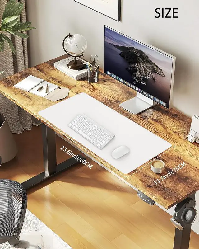 Alt view image 2 of 7 - Desk Pad Mat 23.6"x13.7" - Waterproof Mouse Pad & Desk Protector, Non-Slip PU Leather for Gaming Keyboard/Mouse, Stitched Edge XL Office Desk Pad with Ergonomic Support(White)