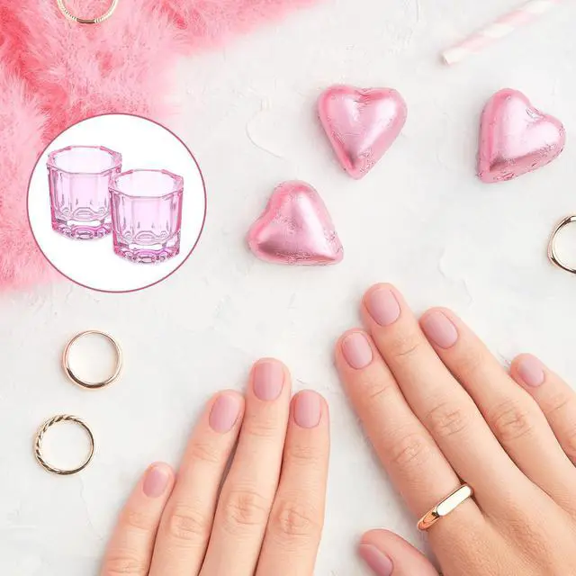 Alt view image 7 of 7 - 2 Pack Pink Dapping Dish for Nails Glass Nail Monomer, Pink Dish Cups for Nail, Glass Liquid Nails Bowls Liquids Holder Dampen Dishes Acrylic Powder Holder for Art Acrylic Liquid Manicure Care Tools