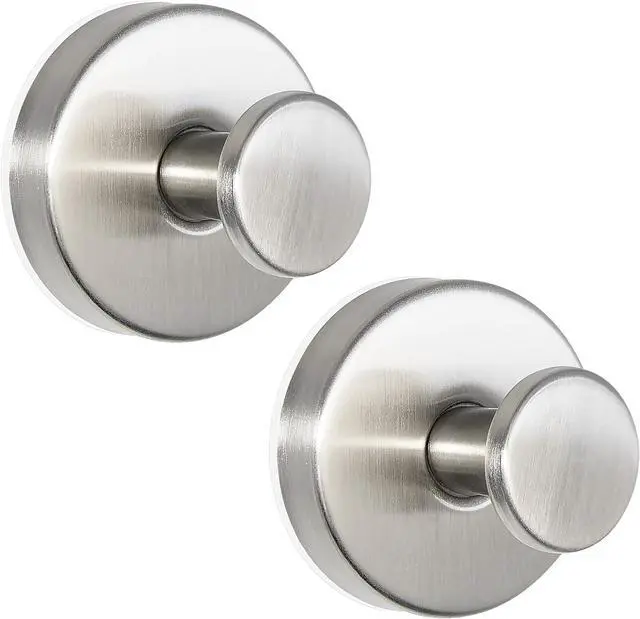 Main image of Suction Cup Hooks for Shower, Nickel Wreath Hangers for Front Door Glass Window Bathroom Kitchen Wall, Removable Towel Holder Bath Robe Loofah Coat Hooks No Damage for Hanging, 2 Pack