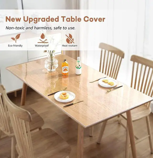 Alt view image 2 of 7 - Clear Table Cover Protector14x24 Inch Vinyl Desk Pad Mat Blotter on Top of Desks Transparent PVC Table Protector Rectangle Desk Mat Table Cover for Office Writing Desktop Dresser Night Stand