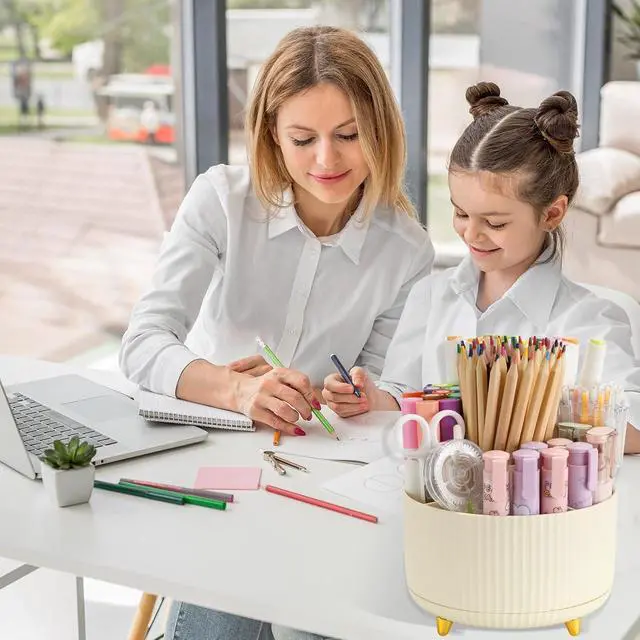 Alt view image 6 of 6 - 360°Rotating Pen&Pencil Holder For Desk With 5Slots Cute Office