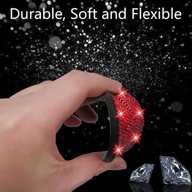 Alt view image 6 of 7 - 2pcs Bling Car Cup Holder Coaster, 2.75 inch Anti-Slip Shockproof Universal Fashion Coasters Insert Crystal Rhinestone Automotive Interior Accessories for Women (2 pcs, Red)