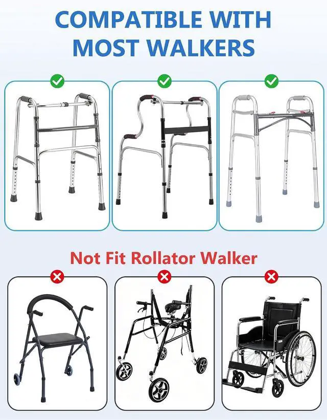 Alt view image 3 of 7 - Walker Bag with Cup Holder for Folding Walker, Waterproof Pouch for Walker