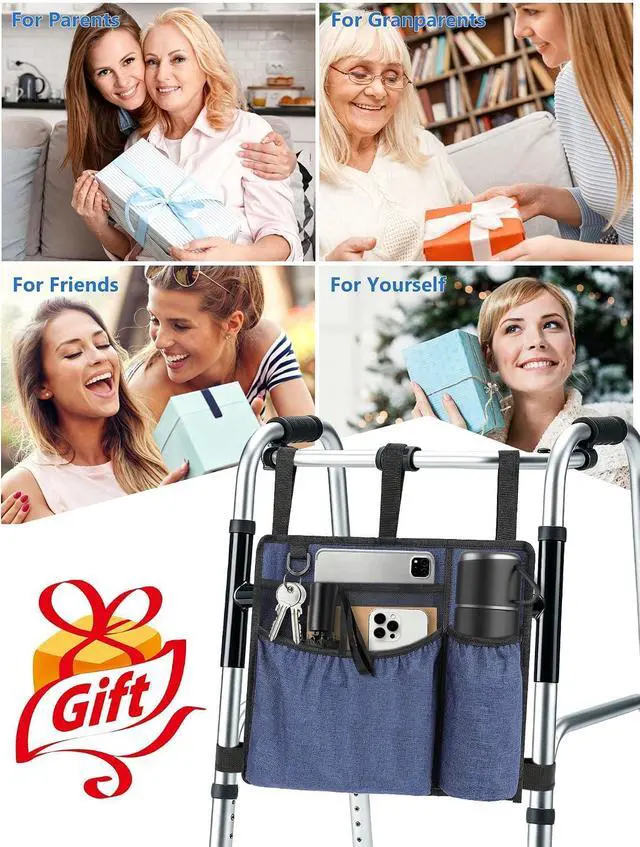 Alt view image 7 of 7 - Walker Bag with Cup Holder for Folding Walker, Waterproof Pouch for Walker