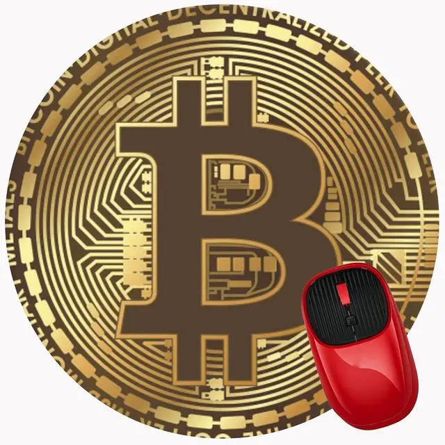 Main image of Mouse Pad Bitcoin Crypto Currency, Premium-Textured Mouse Mat with Non-Slip Rubber Base, Cute Round Mousepad for Laptop Computer Office Desk Accessories,7.9 inch