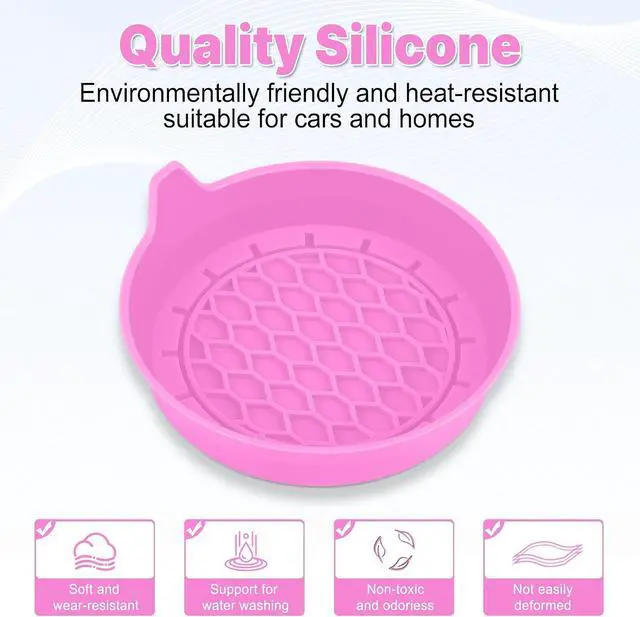 Alt view image 6 of 6 - Car Cup Holder Coaster, Silicone Cup Holder Insert, Universal Non-Slip Cup Holders, Car Accessories Interior for Women and Man 4 Pack Pink