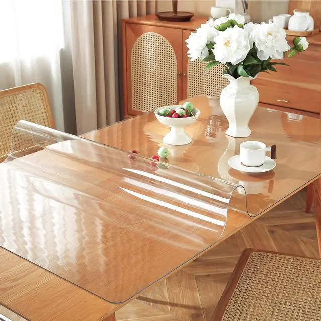 Alt view image 2 of 7 - 14 x 24 in Clear Desk Mat 1.5mm Plastic Table Protector Pad