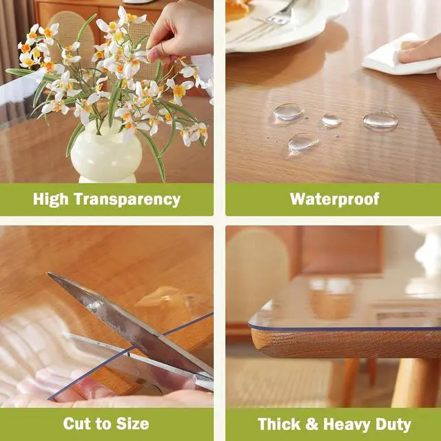 Alt view image 4 of 7 - 14 x 24 in Clear Desk Mat 1.5mm Plastic Table Protector Pad