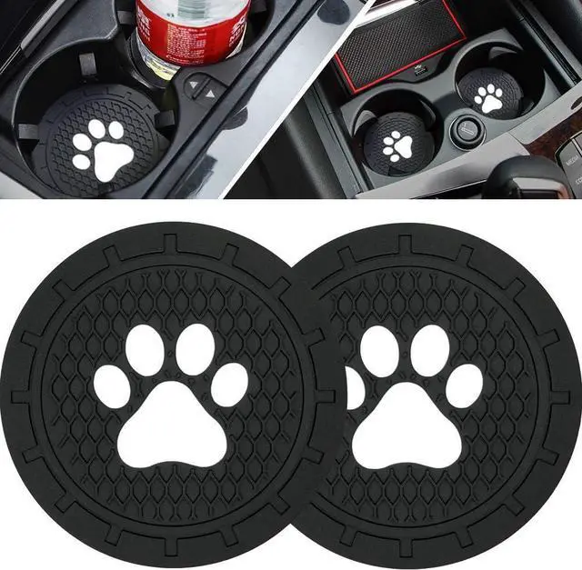 Main image of Car Cup Holder Coasters-Car Interior Accessories 2.75 inch Silicone Anti Slip Cute Dog Paw Car Coaster -Universal (Pack of 2)