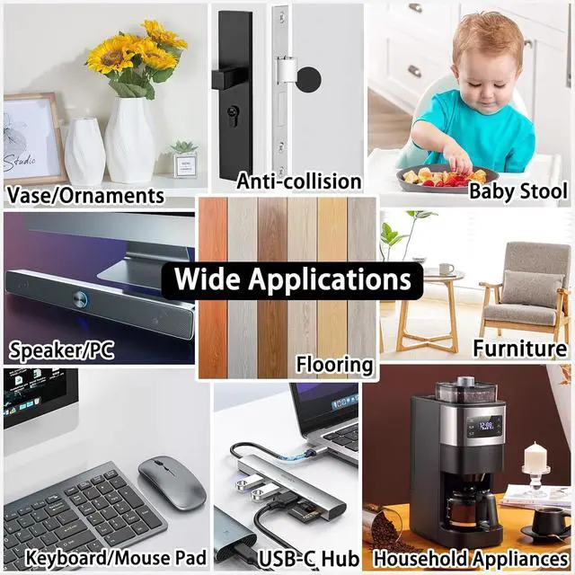 Alt view image 4 of 7 - Non Slip Self Adhesive Silicone Cuttable Furniture Pads - 5x40 inch