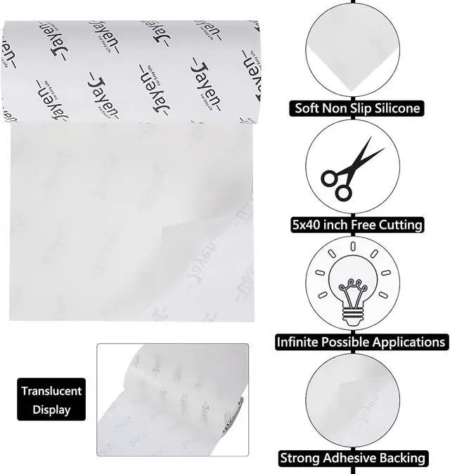 Alt view image 2 of 7 - Non Slip Self Adhesive Silicone Cuttable Furniture Pads - 5x40 inch
