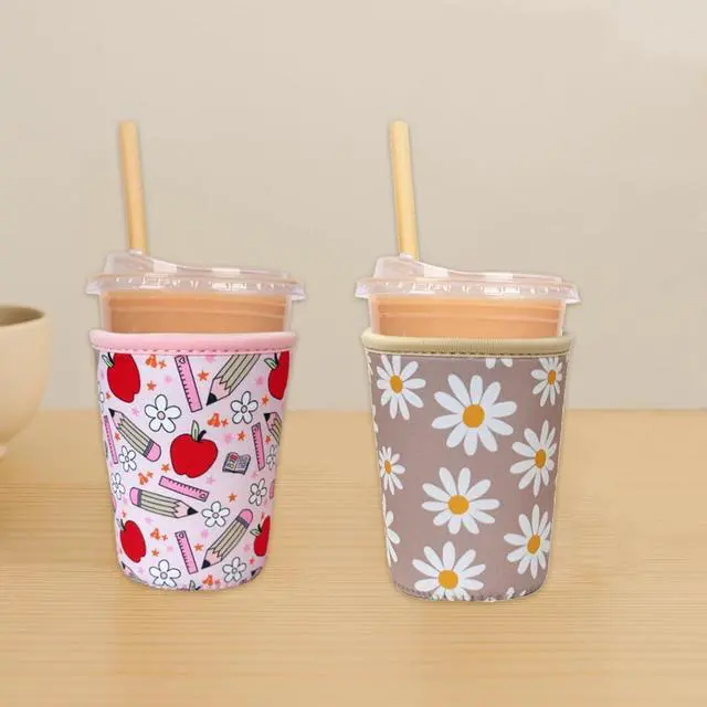 Alt view image 4 of 7 - Reusable Insulated Neoprene Iced Coffee Cup Sleeve, Durable Drink Sleeve for Cold Beverages, Beverage Holder for Iced Coffee, Teacher Treasure