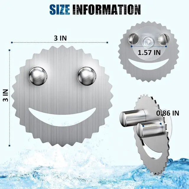 Alt view image 5 of 7 - Stainless Steel Scrubber Smiley Face Dish Sponge Holder, Silver Sink Caddy Organizer Storage with Suction Cup for Kitchen, Rv Apartment Kitchen Accessories Decor