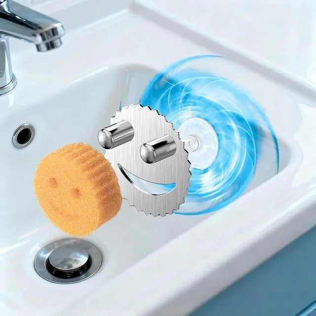 Alt view image 7 of 7 - Stainless Steel Scrubber Smiley Face Dish Sponge Holder, Silver Sink Caddy Organizer Storage with Suction Cup for Kitchen, Rv Apartment Kitchen Accessories Decor