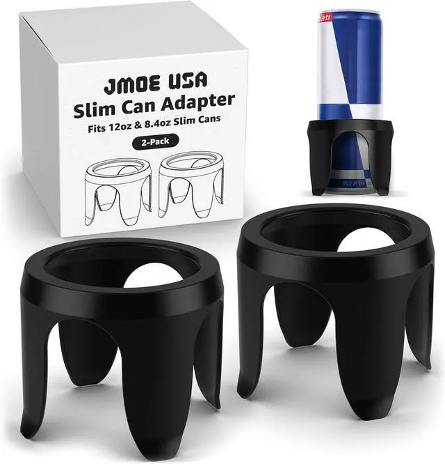 Main image of Slim Can Cup Holder Insert for Car | Fits 8.4oz & 12oz Cans | Reversible and Wiggle-Free Design | Heat-Resistant Material | Compatible with Slim Energy Drinks (2-Pack)