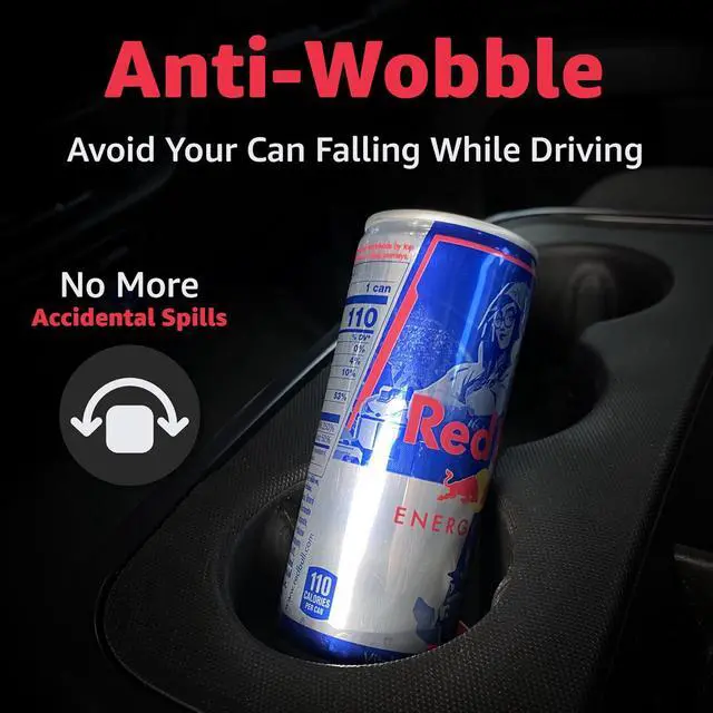 Alt view image 4 of 7 - Slim Can Cup Holder Insert for Car | Fits 8.4oz & 12oz Cans | Reversible and Wiggle-Free Design | Heat-Resistant Material | Compatible with Slim Energy Drinks (2-Pack)