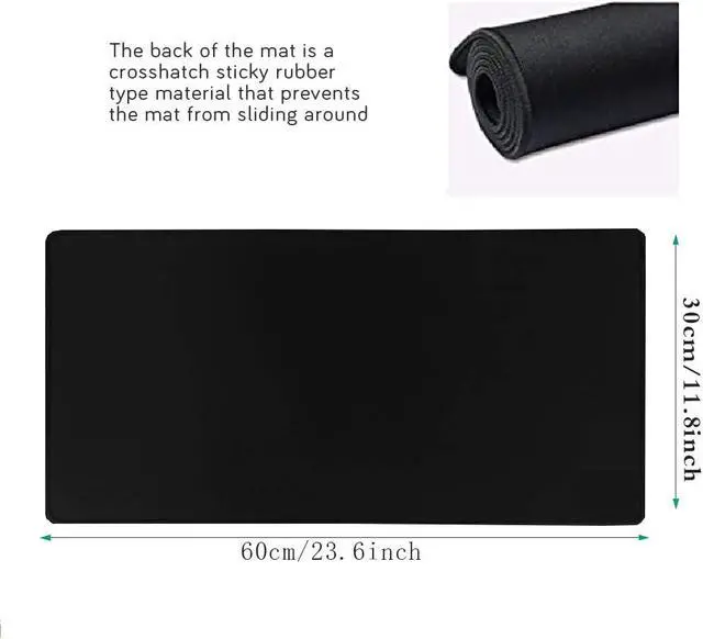 Alt view image 2 of 7 - Gaming Mouse Mat/Mouse Pad 23.6x11.8x0.12Inch | XXL Mouse pad | Table mat/Large Size | Improved Precision and Speed | Rubber Base for Stable Grip on Smooth Surfaces Non-Slip (60x30Black004)