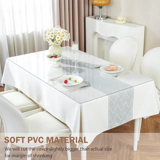 Alt view image 6 of 7 - Clear Desk Mat 14x24 in, 1.5mm Thick Plastic Table Cover Protector