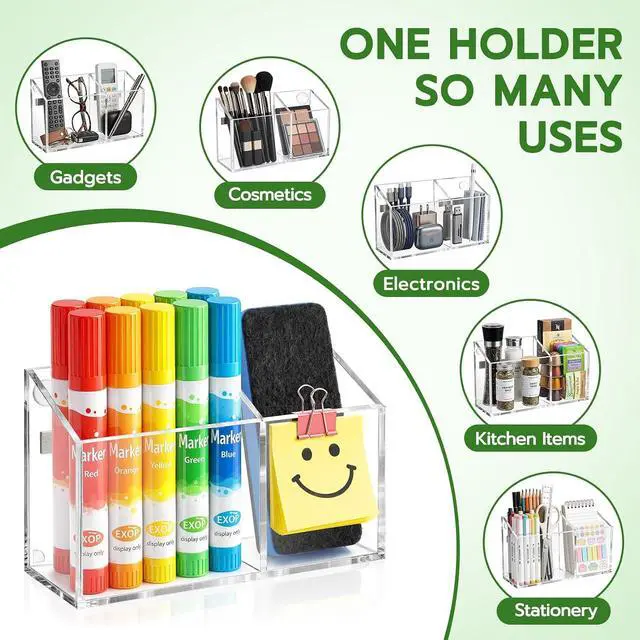 Alt view image 6 of 7 - Magnetic Pen Holder,Clear Magnetic Marker Cup for Fridge Whiteboard