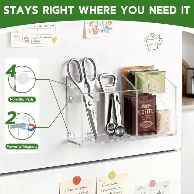 Alt view image 5 of 7 - Magnetic Pen Holder,Clear Magnetic Marker Cup for Fridge Whiteboard