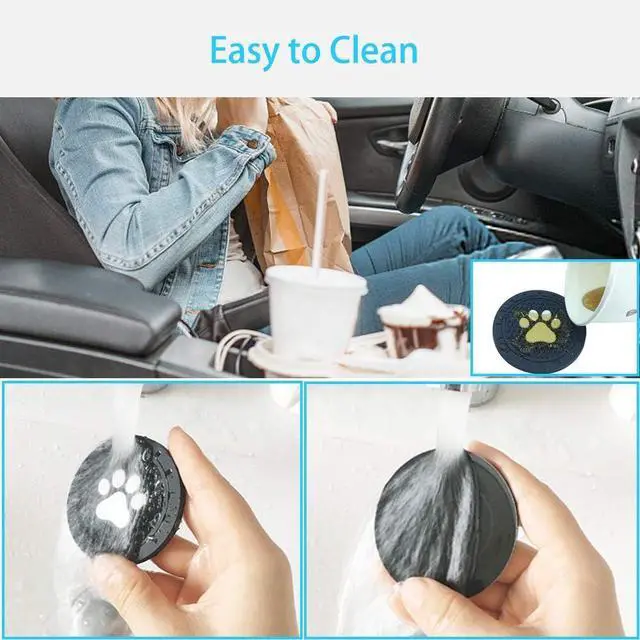 Alt view image 6 of 6 - Car Cup Holder Coasters-Car Interior Accessories 2.75 inch Silicone Anti Slip Cute Dog Paw Car Coaster -Universal (Pack of 2)