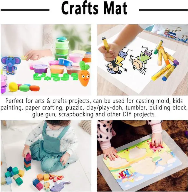 Alt view image 4 of 6 - 3PCS Medium Silicone Mat for Crafts, Resin Jewelry Casting Molds Mat, Placemat, Multipurpose Countertop Protector Pad for Nail Arts, Paints, Epoxy, Resin, Translucent(15.7 x 11.8 inch)