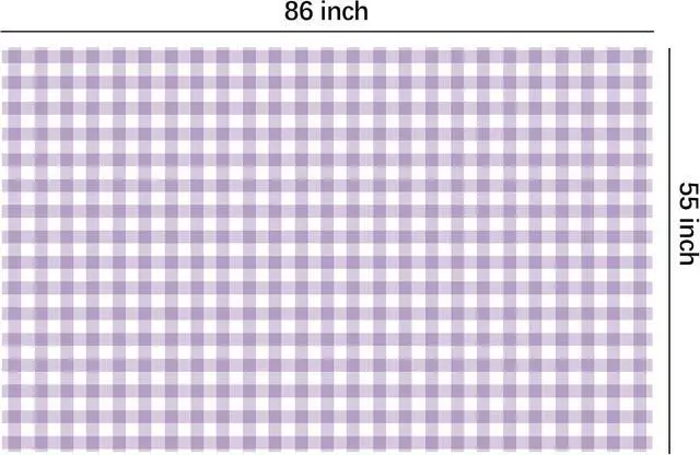 Alt view image 7 of 7 - Light Purple Gingham Party Tablecloth Decorations, 3 Pcs 55 x 86in