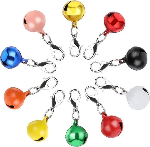 Main image of 10PCS Extra Loud Cat & Dog Bells, Small Pet Collar Bell Made of Sturdy Metal, Bells for Dog Training to Go Outside, Pet Tracker, Color Pets Bell Gifts Doggy Cat Collar Charms (10 Color)