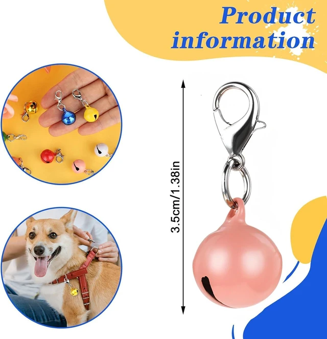 Alt view image 2 of 7 - 10PCS Extra Loud Cat & Dog Bells, Small Pet Collar Bell Made of Sturdy Metal, Bells for Dog Training to Go Outside, Pet Tracker, Color Pets Bell Gifts Doggy Cat Collar Charms (10 Color)