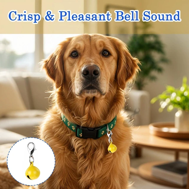 Alt view image 5 of 7 - 10PCS Extra Loud Cat & Dog Bells, Small Pet Collar Bell Made of Sturdy Metal, Bells for Dog Training to Go Outside, Pet Tracker, Color Pets Bell Gifts Doggy Cat Collar Charms (10 Color)