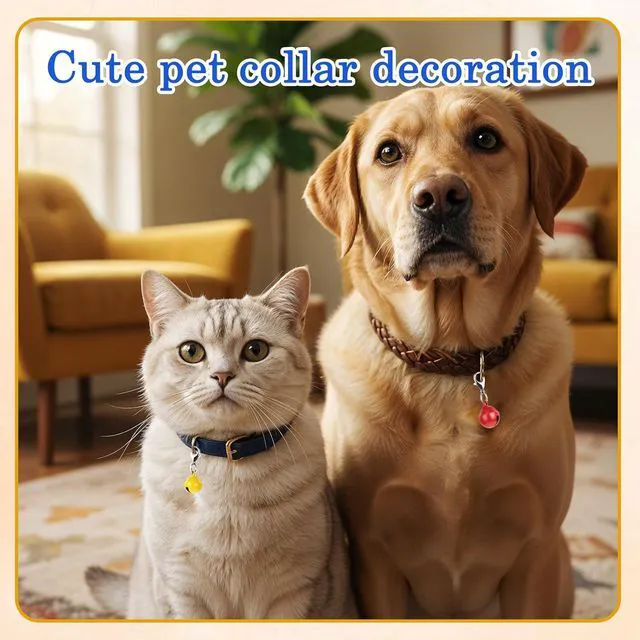 Alt view image 6 of 7 - 10PCS Extra Loud Cat & Dog Bells, Small Pet Collar Bell Made of Sturdy Metal, Bells for Dog Training to Go Outside, Pet Tracker, Color Pets Bell Gifts Doggy Cat Collar Charms (10 Color)