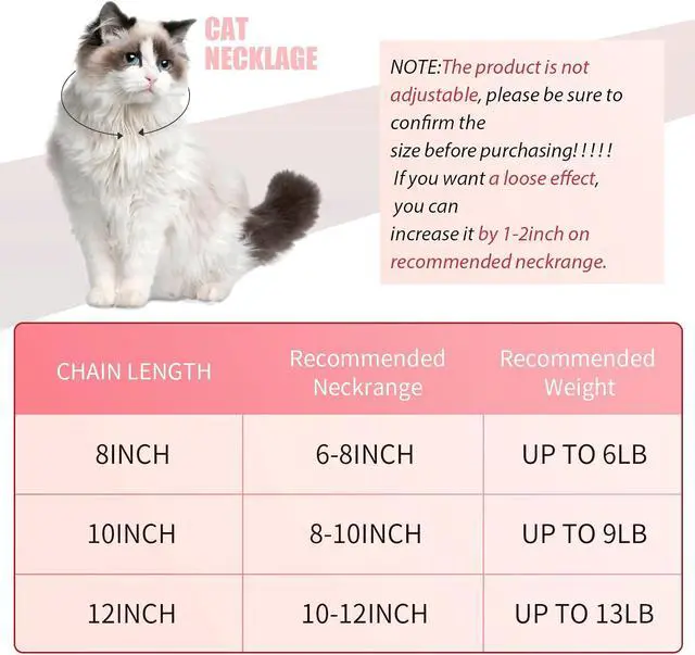 Alt view image 2 of 7 - Cat Collar Diamond Chain Glitter Collar Walking Metal with Secure Buckle Cat Pet Necklace with Paw Charm and ID Tag Bell Link Cuban Jewelry Accessories Gift(8 Inch,Rose Gold, Pink)