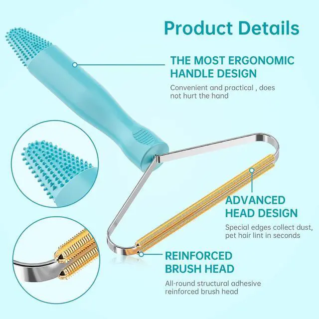 Alt view image 3 of 7 - 3-Pack Pet Hair Removal Tool, Dog & Cat Hair Remover, Carpet Rake | Fur Removal Tool, Portable Carpet Scraper, Pet Hair Brush, Carpet Rake for Pet Hair Removal, Car Cushions, Sofas, Rug