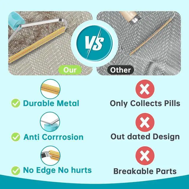 Alt view image 6 of 7 - 3-Pack Pet Hair Removal Tool, Dog & Cat Hair Remover, Carpet Rake | Fur Removal Tool, Portable Carpet Scraper, Pet Hair Brush, Carpet Rake for Pet Hair Removal, Car Cushions, Sofas, Rug