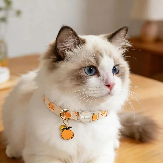 Alt view image 5 of 6 - Cat Collar Breakaway with Bells 2 Pack Yellow Orange Purple Grapes Pattern Summer Spring Cats Collars for Girl Boy Cats Kittens