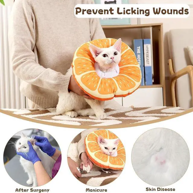 Alt view image 5 of 6 - Cat Cone Collar Soft, Medium Waterproof Cat Recovery Collar | Cat Cone for Wound Healing After Surgery or Neutering Alternative to Elizabethan Collars Medical Neck Cone for Cats and Puppi