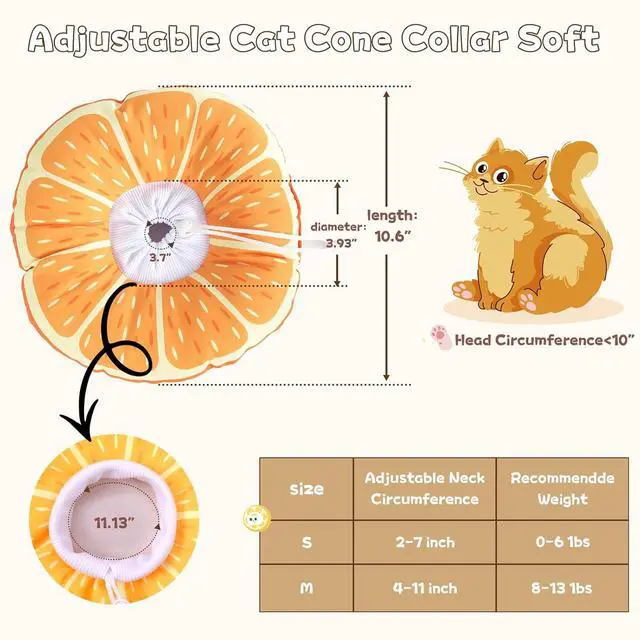 Alt view image 6 of 6 - Cat Cone Collar Soft, Medium Waterproof Cat Recovery Collar | Cat Cone for Wound Healing After Surgery or Neutering Alternative to Elizabethan Collars Medical Neck Cone for Cats and Puppi